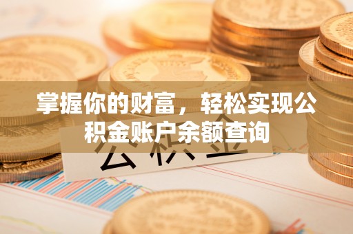 阿拉善盟掌握你的财富，轻松实现公积金账户余额查询