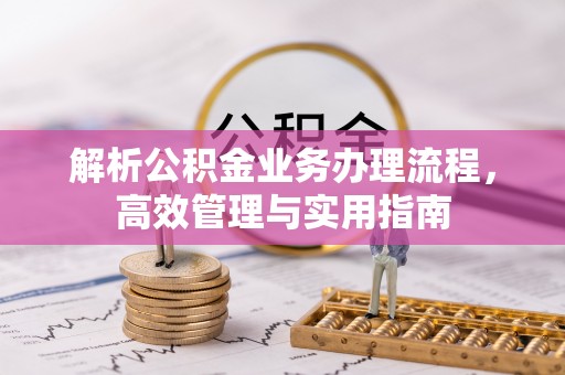 阿拉善盟解析公积金业务办理流程，高效管理与实用指南