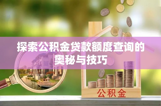 阿拉善盟探索公积金贷款额度查询的奥秘与技巧