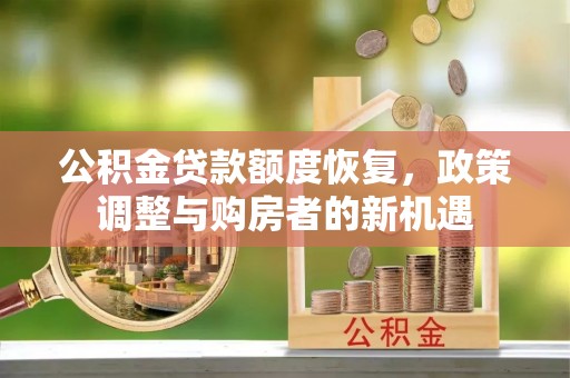 阿拉善盟公积金贷款额度恢复，政策调整与购房者的新机遇