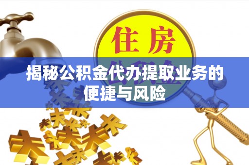 阿拉善盟揭秘公积金代办提取业务的便捷与风险