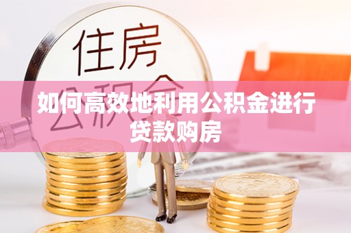 阿拉善盟如何高效地利用公积金进行贷款购房