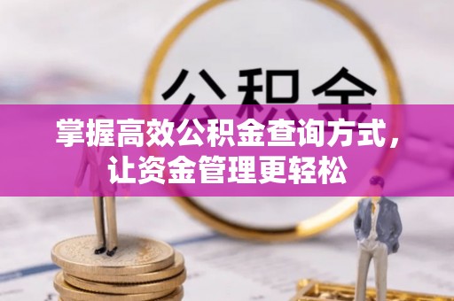 阿拉善盟掌握高效公积金查询方式，让资金管理更轻松